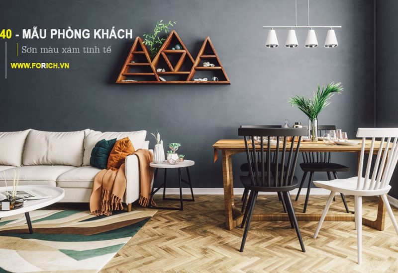 40 sắc thái sơn phòng khách màu Xám tinh tế và phong cách - Forich.vn