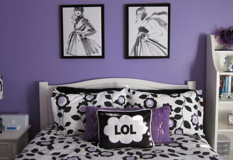 Lãng mạn với phòng ngủ sơn màu tím - Forich.vn